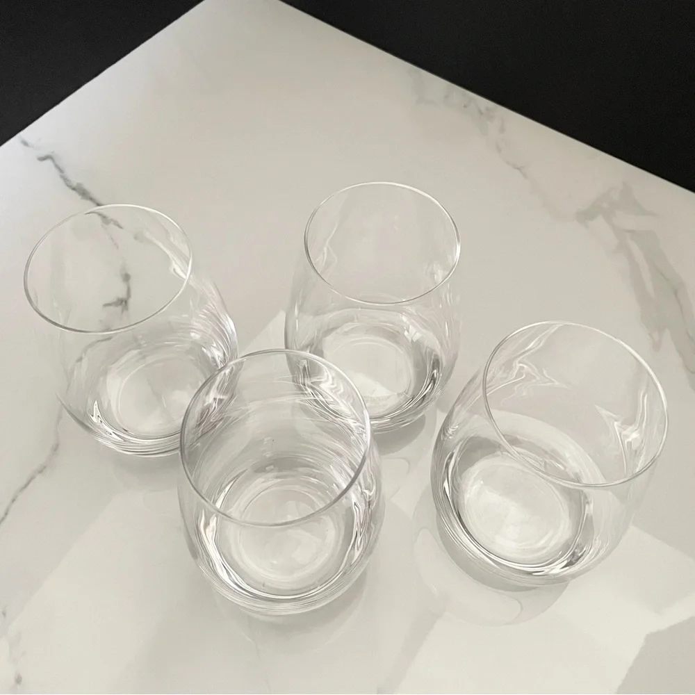 SET of 4 Stemless White Wine Glasses - Marquis by Waterford Crystal